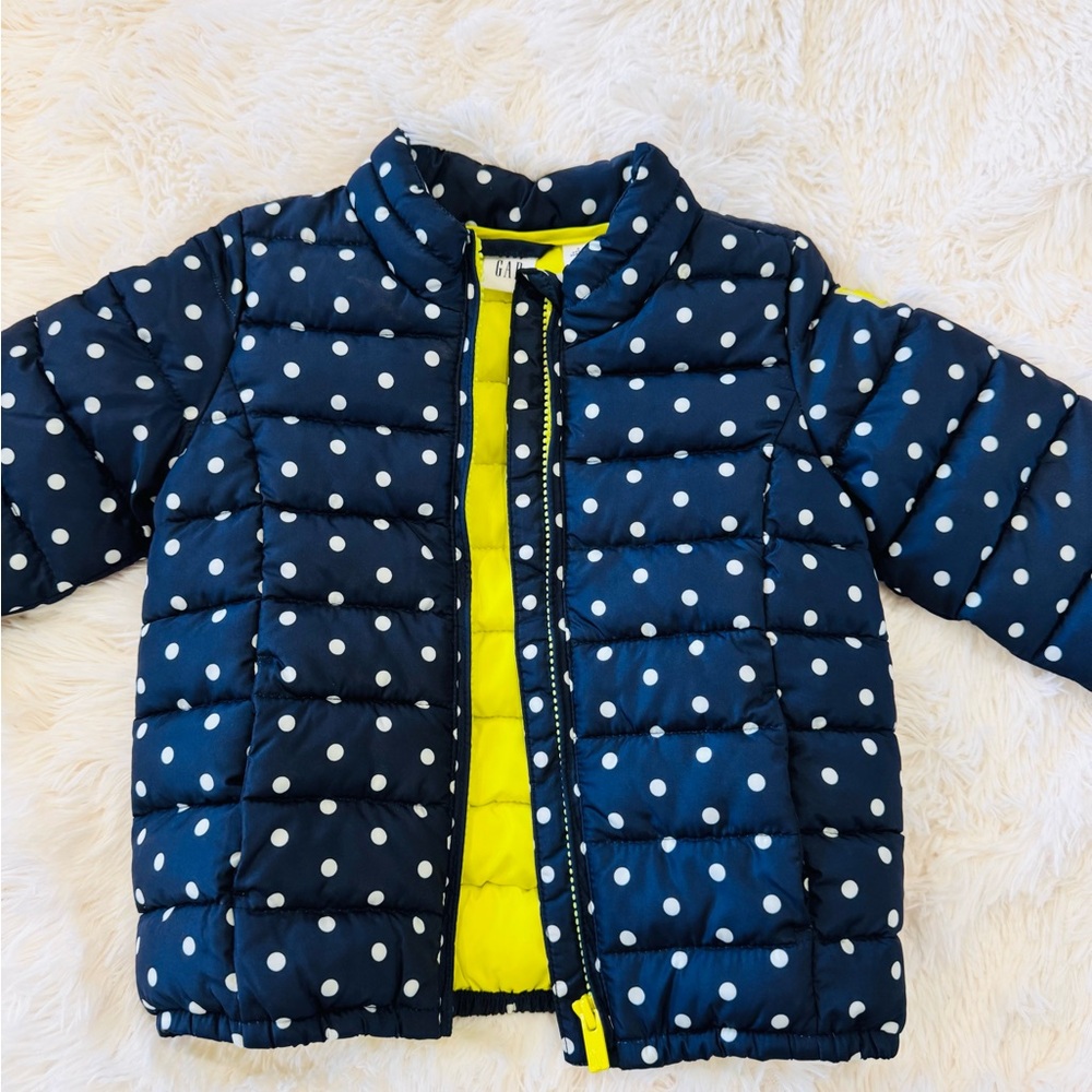 NWT Baby GAP Polka Dot Jacket Navy Blue Neon color Size 3 years